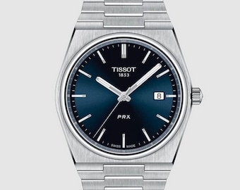 Nuovo orologio Tissot PRX al quarzo quadrante blu da uomo 40 mm T137.410.11.041.00