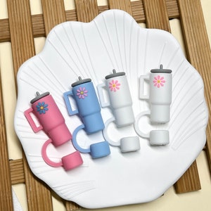 Tumbler stro topper-waterbeker strodop-siliconen stro-tumbler strodop-cadeau feeststro afbeelding 1