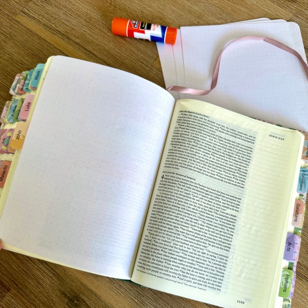 Bible Journal Interleaved Page Glue In Precut Page for Bible Journal Bullet Journal Style Pages Loose Leaf Pages for Bible Journaling Supply