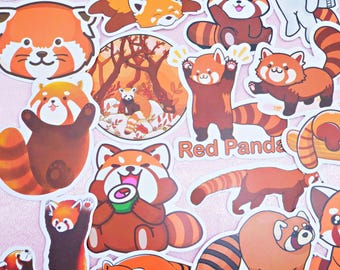 50 pieces a Pack / Red Panda Stickers / Waterproof / Cute / Journal / Vinyl Stickers / decal