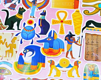 Stickerspakket Egyptische mythologie / verpakking van 50 stuks / waterdichte stickers / sticker