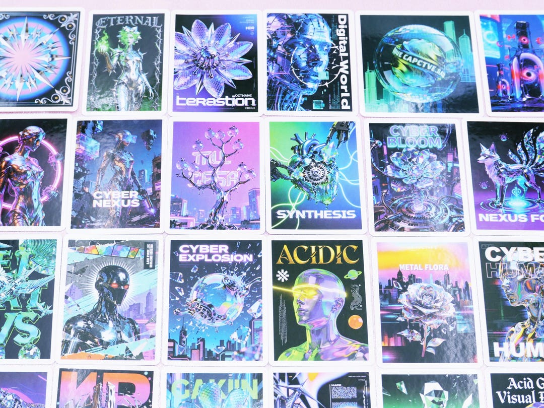 56 Pieces a Pack / Cyberpunk Stickers / Digital World / Neon / Decal ...