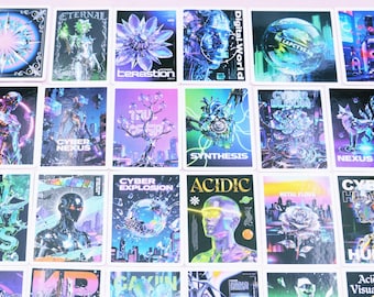 56 pieces a Pack / Cyberpunk Stickers / Digital World / Neon / decal / CYBER