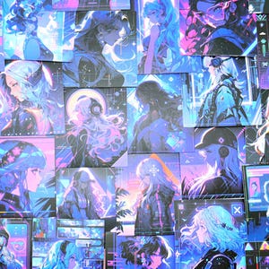 62 pieces a Pack / Cyberpunk Stickers / Manga Girls / decal