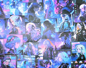 62 pieces a Pack / Cyberpunk Stickers / Manga Girls / decal