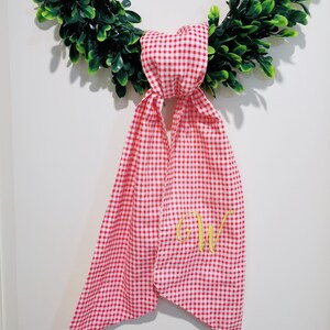 Monogram Wreath Sash Holiday Home Front Door Decor Personalized Front Door Wreath Wedding Sash Christmas