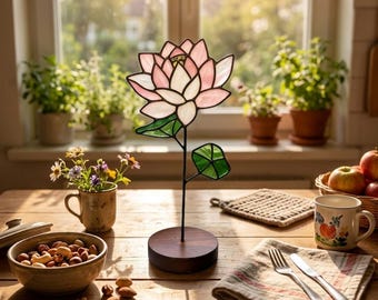 Stained Glass Geburtsblume Pflanzenstecker | Handmade Muttertag Geschenk | Geburtsmonat Sonnenfänger