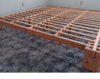 Pine Platform Bed made of natural wood