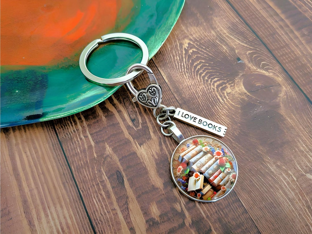 Reading Keychains I Love Books: Reading Keychain, Bookish Bag Charm, Book Club Gift - Etsy