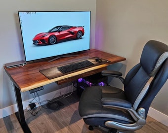 Live edge desk, walnut desk, standing desk, computer desk, home office desk, adjustable desk, wood desk - Adjustable Standing Desk