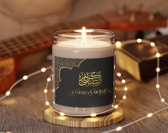 Ramadan Mubarak Candle Scented Soy Candle 9oz Ramadan Gift Islamic Gift for Muslim Friends and Family Gift Ramadan Decor Muslim Home Decor