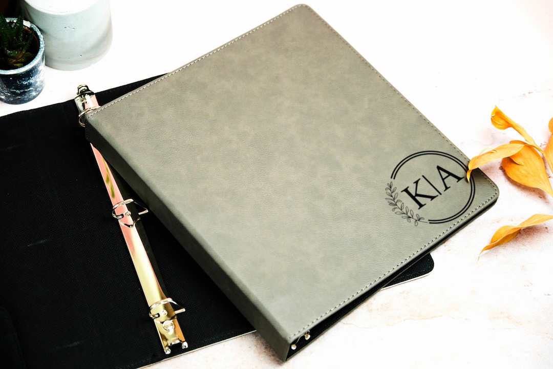 Personalized Leather Binder, 3 Ring Binder, Business Portfolio, Custom ...