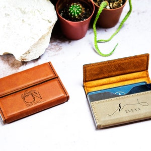 Porte-cartes personnalisé, Porte-cartes en cuir, Porte-cartes personnalisé gravé, Porte-cartes d'entreprise, Cadeaux de bureau, Cadeau pour lui