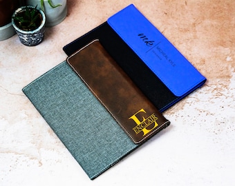 Personalized Business Flapped Portfolio, Custom Engraved Portfolio, Leather Padfolio, Corporate Gift, Custom Notebook Cover, Gift For Him