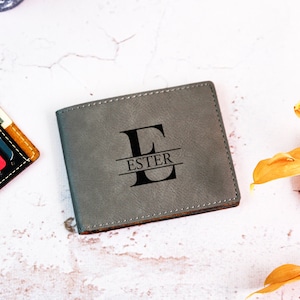 Portefeuille en cuir personnalisé, Portefeuille pour homme en cuir, Porte-cartes de visite, Cadeau pour lui, Cadeaux pour la fête des pères, Portefeuille pour papa, Cadeau pour mari
