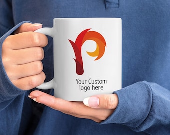 Custom Logo Mug, Company Logo Mug, Team Logo Mug, Business Gifts, Office Gift, Corporate Gifts, Custom Design Logo Mug, Logo Printed Mug