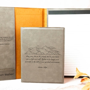 Citation personnalisée Portfolio en cuir gravé, Carnet de notes en cuir personnalisé, Bloc-notes rechargeable, Cadeau de remise des diplômes, Cadeau religieux, Cadeau chrétien