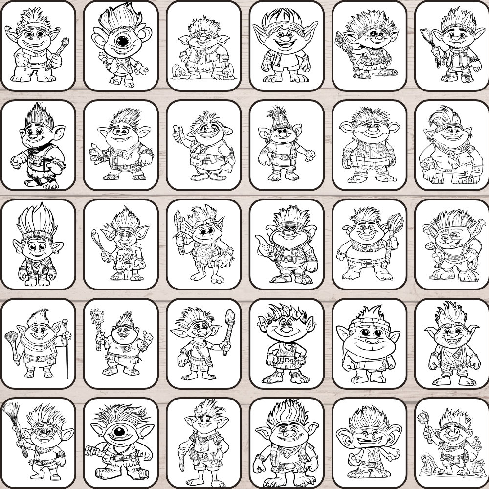 50 Pages High Quality Printable Trolls Characters Coloring Pages for ...