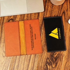 Company Logo Checkbook Cover, Checkbook Covers, Leather Checkbook Case, Business Checkbook Cover, Corporate Gift, Business Checkbook Wallet