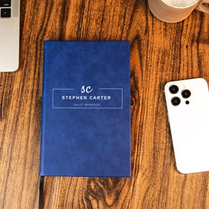 Company Logo Engraved Journal, Custom Leather Notebook, Lined Journal, Corporate Gifts, Gift For Boss, Coworker Gift, Personalized Journal