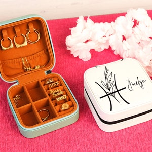 Zodiac Sign Jewelry Organizer, Leather Jewelry Box, Travel Jewelry Case, Birthday Gifts, Constellation Gift, Zodiac Star Gift, Gift For Her