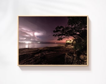 Midnight Torrent, Stormy Nighttime Scene Digital Download - High Resolution - Fine Art Photography, Printable Wall Art Decor