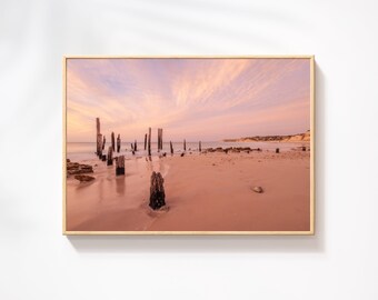 Pastel Sunset Wall Art, Pastel Sunset Palette, Pastel Sunset Beach Landscape, Pastel Radiance Wall Art, Beach Scenery, Digital Download