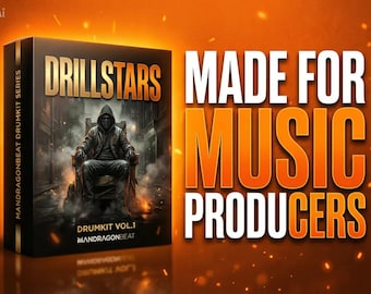 Drill Drum Kit – Drillstars Vol.1 | Royalty Free UK Drill Sample Pack | 808 Kicks Snares Hi Hats | FL Studio Ableton Drill Producer Kit