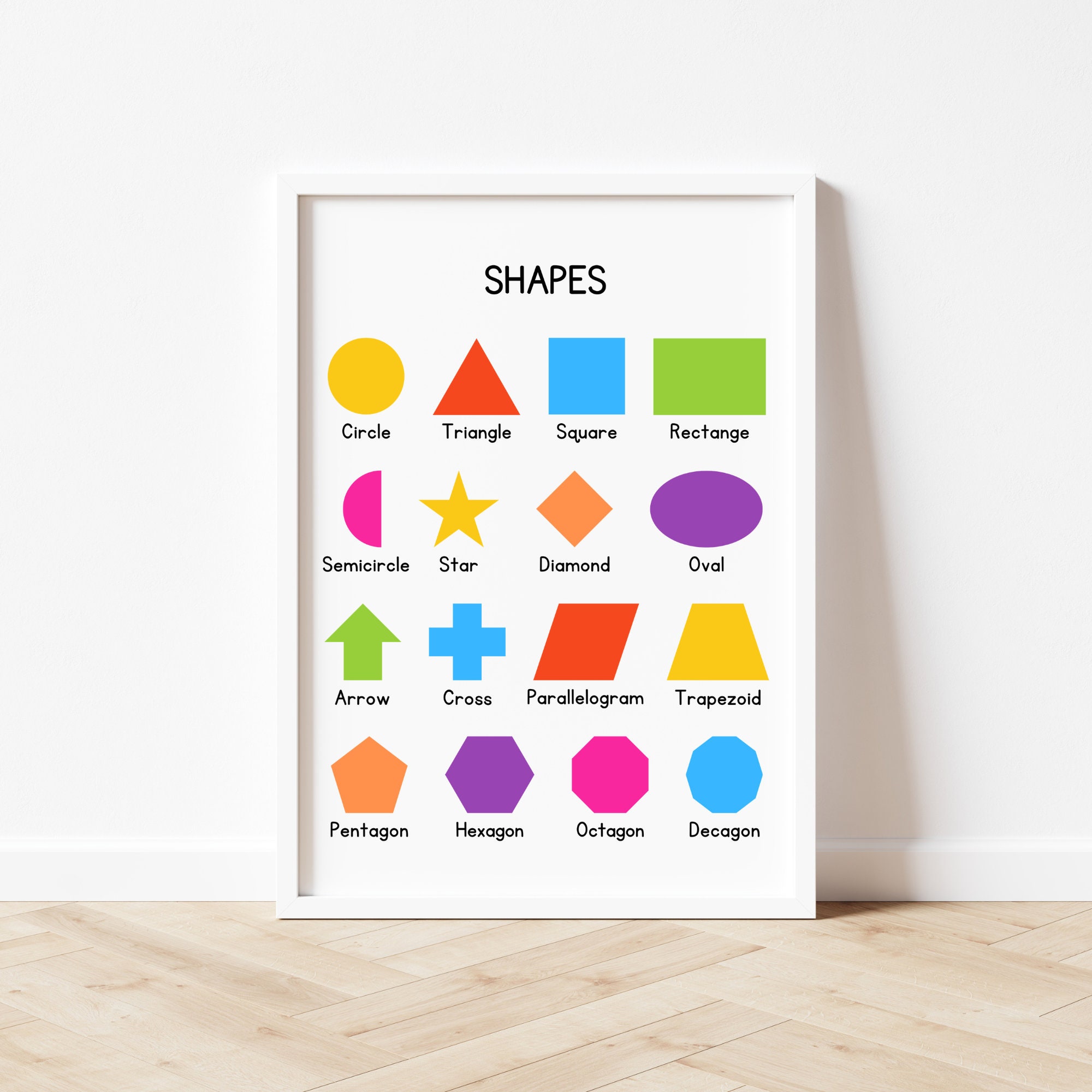 Shapes Poster Printable, Shapes Print, Educational Wall Art ...