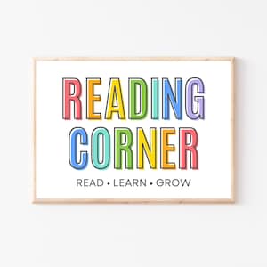 Reading Corner Sign, Reading Corner Wall Art, Reading Corner Decor, Classroom Posters, Reading Nook Art, Reading Poster, Lets Read Sign