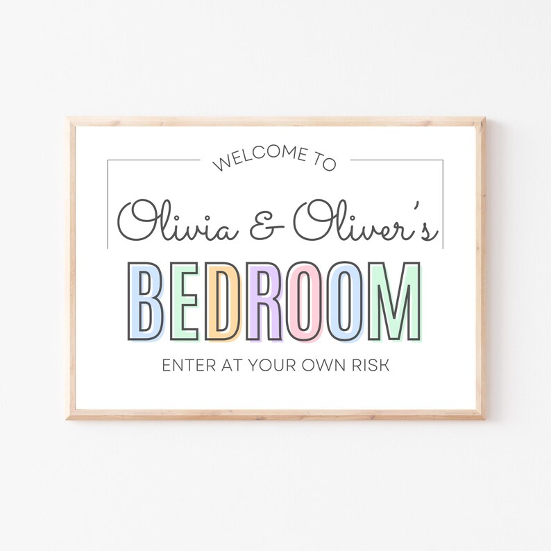 Personalized Bedroom Door Sign, Custom Bedroom Sign, Kids Room Art ...