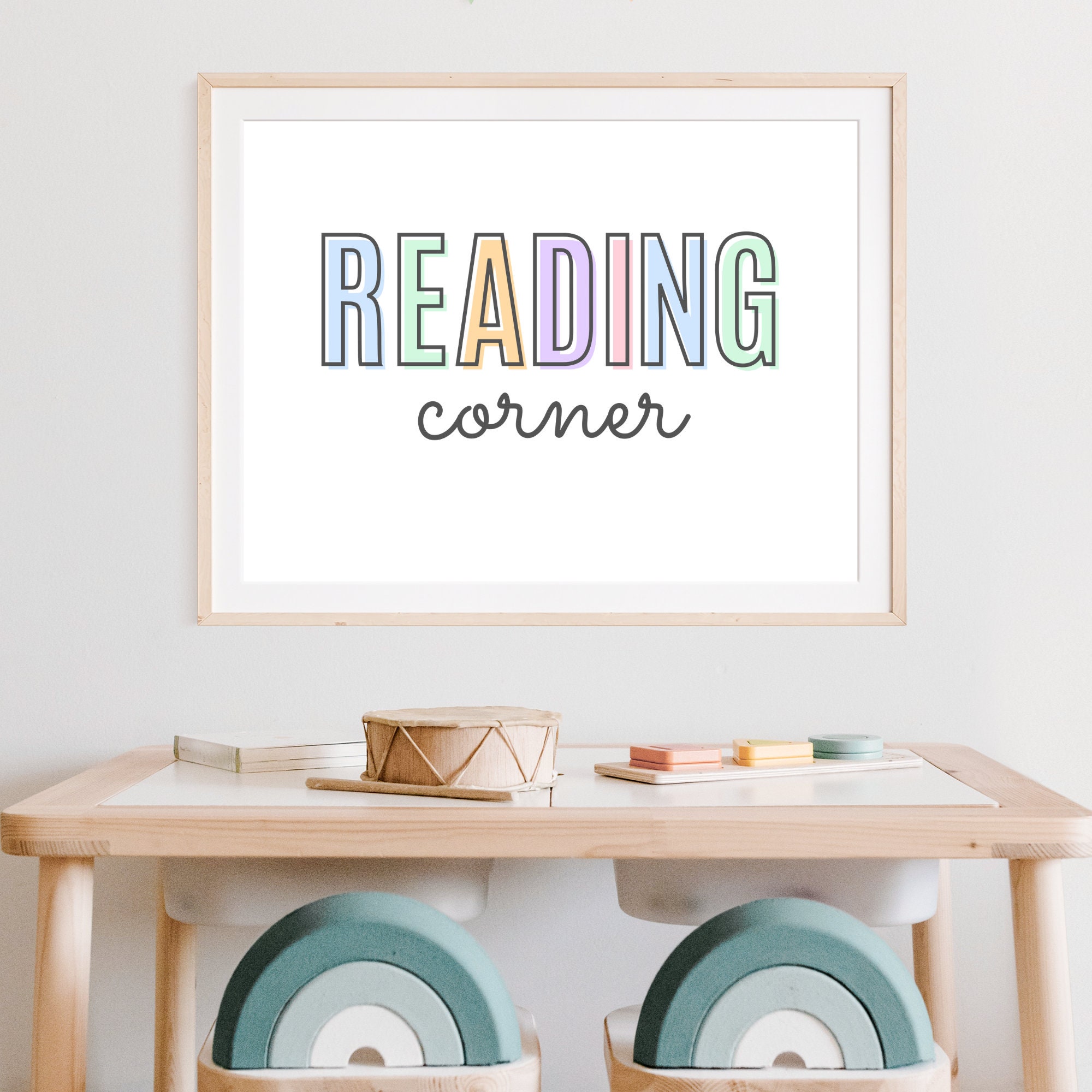 Reading corner sign reading corner wall art reading corner decor