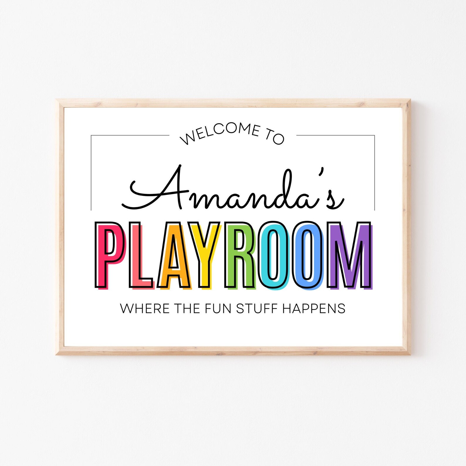 Personalized Playroom Sign, Custom Playroom Sign, Personalized Art Print, Playroom Decor ...