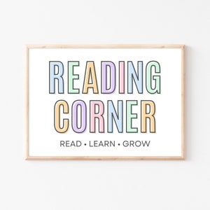 Reading Corner Sign, Reading Corner Wall Art, Reading Corner Decor, Classroom Posters, Reading Nook Art, Reading Poster, Lets Read Sign
