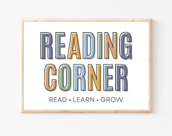 Reading Corner Sign, Reading Corner Wall Art, Reading Corner Decor, Classroom Posters, Reading Nook Art, Reading Poster, Lets Read Sign