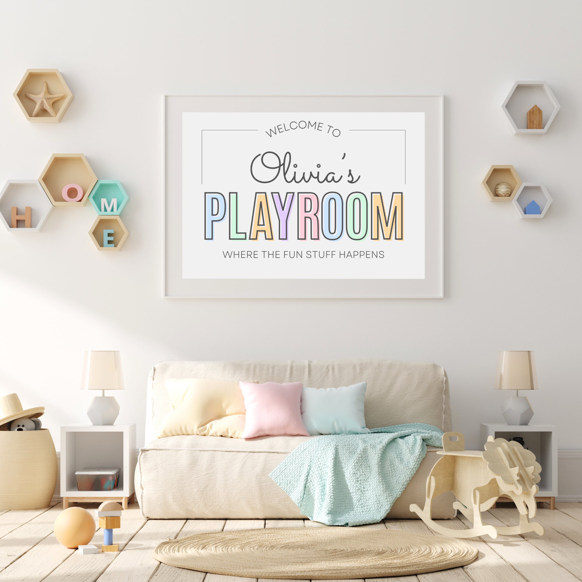 Personalized Playroom Sign, Custom Playroom Sign, Personalized Art Print, Playroom Decor ...