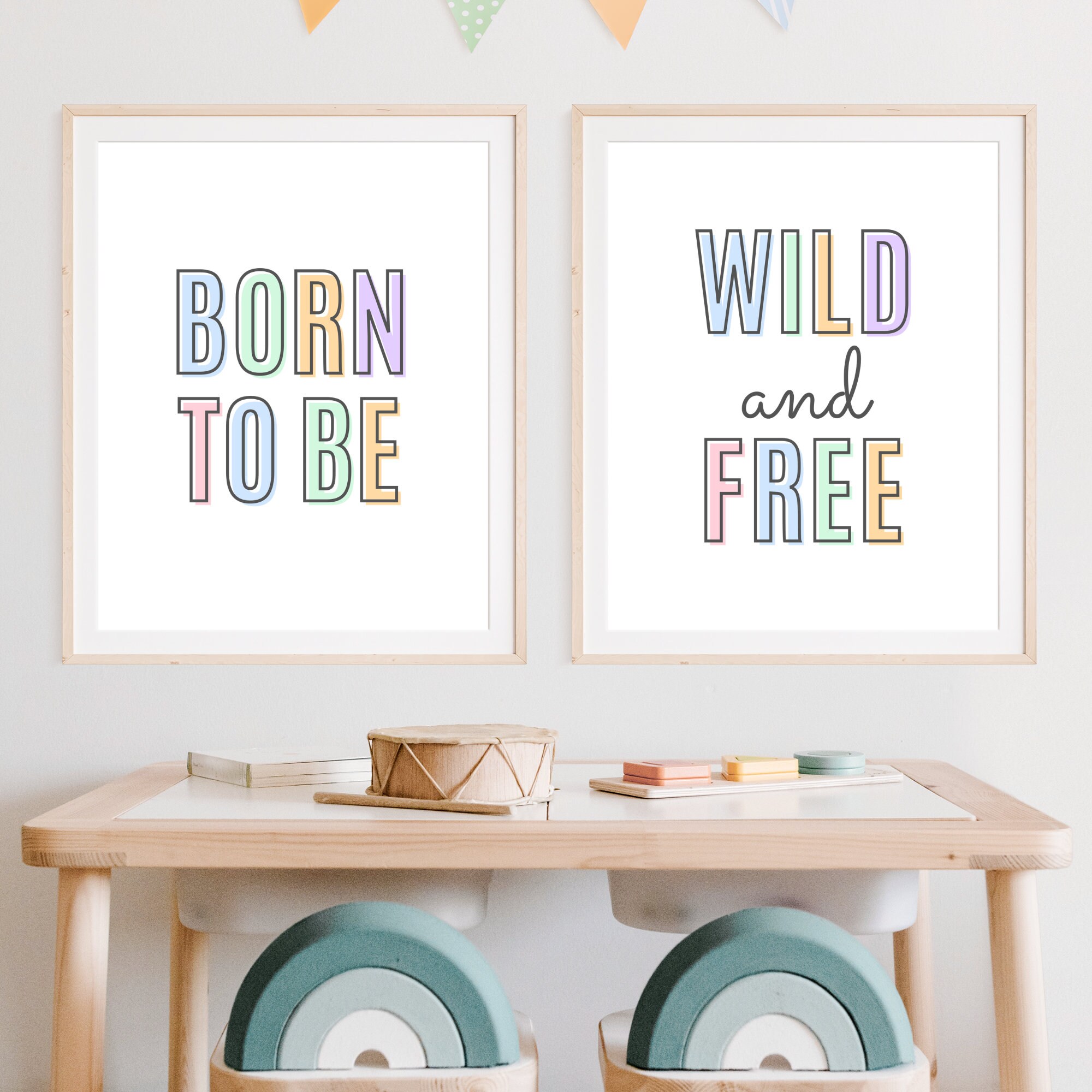 Born to Be Wild and Free Printable, Set of 2 Playroom Prints, Wild One ...