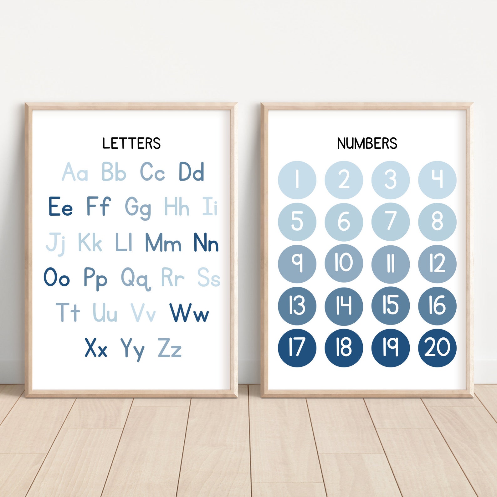 Set of 2 Educational Printables, Alphabet and Numbers Print, Numbers 1