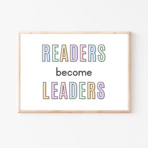 Readers Are Leaders, Reading Corner Sign, Reading Corner Wall Art, Reading Corner Decor, Classroom Posters, Reading Nook Art, Reading Poster