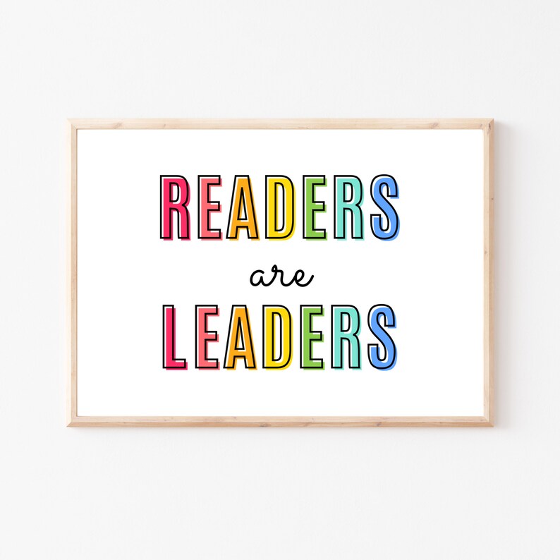 Readers Are Leaders, Reading Corner Sign, Reading Corner Wall Art ...