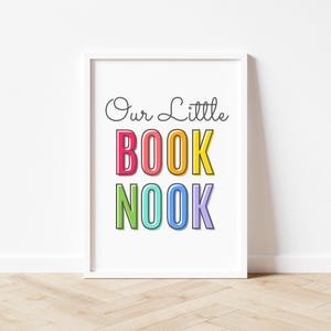 Our Little Book Nook , Reading Nook Art, Reading Corner Posters, Reading Posters, Lets Read Sign, Classroom Posters, Kids Wall Art