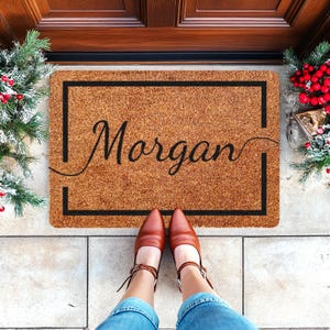 Personalized Welcome Home Doormat, Welcome Mat, Home Decor, Housewarming Gift, Wedding Gift, Custom Rug, Outside Doormat, Written Door Mat