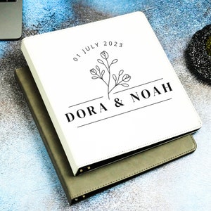 Personalisierter Hochzeitsplaner, Hochzeitsplaner, Hochzeitsgeschenk, Hochzeitsplaner, nachfüllbarer Lederordner, individueller Lederbinder