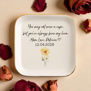 Custom Mom Jewelry Dish, Gift from Daughter, Mom Ring Dish, Ceramic Dishes, Personalized Gift, Gift for Mother, Gift for Her, Jewelry Holder