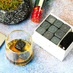 Custom Whiskey Stone Set, Personalized Whiskey Stones, Whiskey Cooling Stones, Whiskey Gift Set, Groomsmen Gift, Gift For Him, Best Man Gift