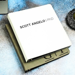 Custom Name Engraved Binder, Personalized Leather Binder, 3-Ring Binder, Wedding Planner, Corporate Gift, Binder Organizer, Office Supplies