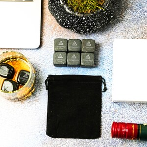 Personalized Company Logo Engraved Whiskey Stones, Custom Whiskey Stone Set, Custom Whiskey Cooling Stones, Business Gift, Corporate Gifts