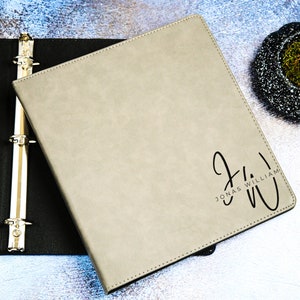 Custom Leather Binder, Leather 3-Ring Binder, Wedding Planner, Office Supplies, Personalized Binders, Engraved Binder, Gift For Assistant