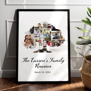 Custom Family Tree Photo Frame, Family Tree Art Print, Family Photo Collage Frame, Unique Wall Decor, Family Keepsake Gift, Wall Art