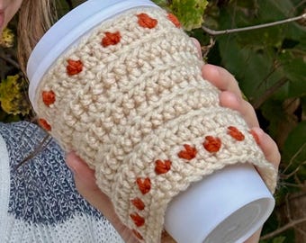 Crocheted Fall Leaf Coffee Cozy